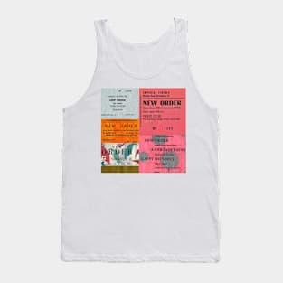 NEW ORDER Vintage Concert Tickets Collage Famous 1980's British INDIE Band #13 Tank Top